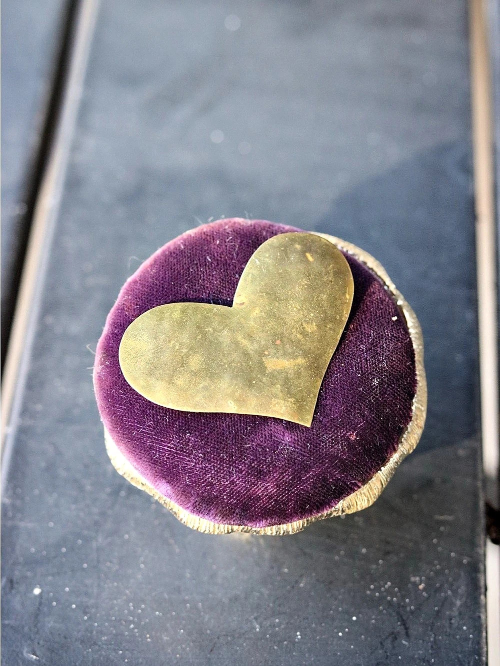 Vintage Brass Heart Brooch Gold